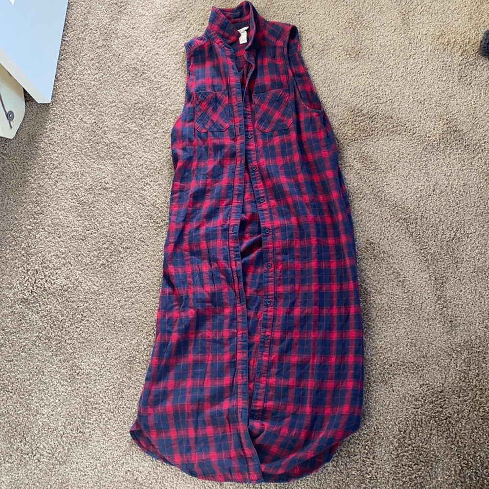 Forever 21 long plaid shirt/dress; small.